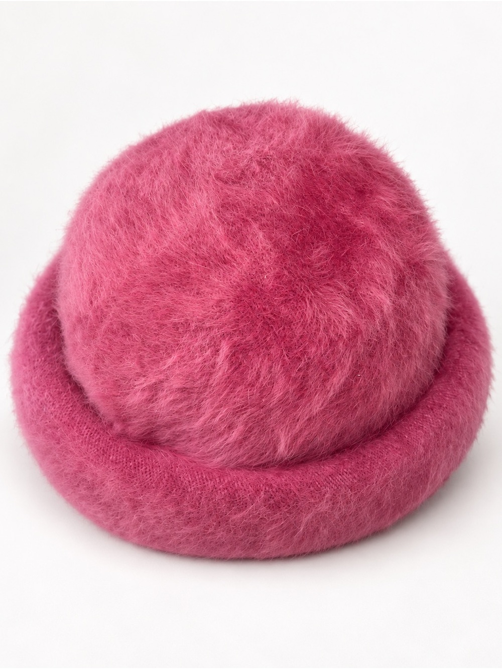 Y2K Fuzzy Pink Hat | Vintage Soft Angora Style Cap